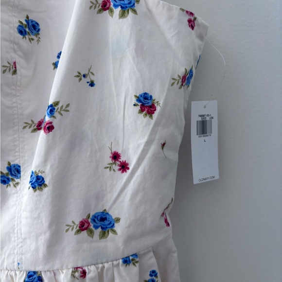Old Navy White Floral Print Sweetheart Sleeveless Fit & Flare Mini Dress L NWT - Picture 6 of 7